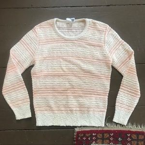 Vintage 90s ribbed peach and cream acrylic sweater
